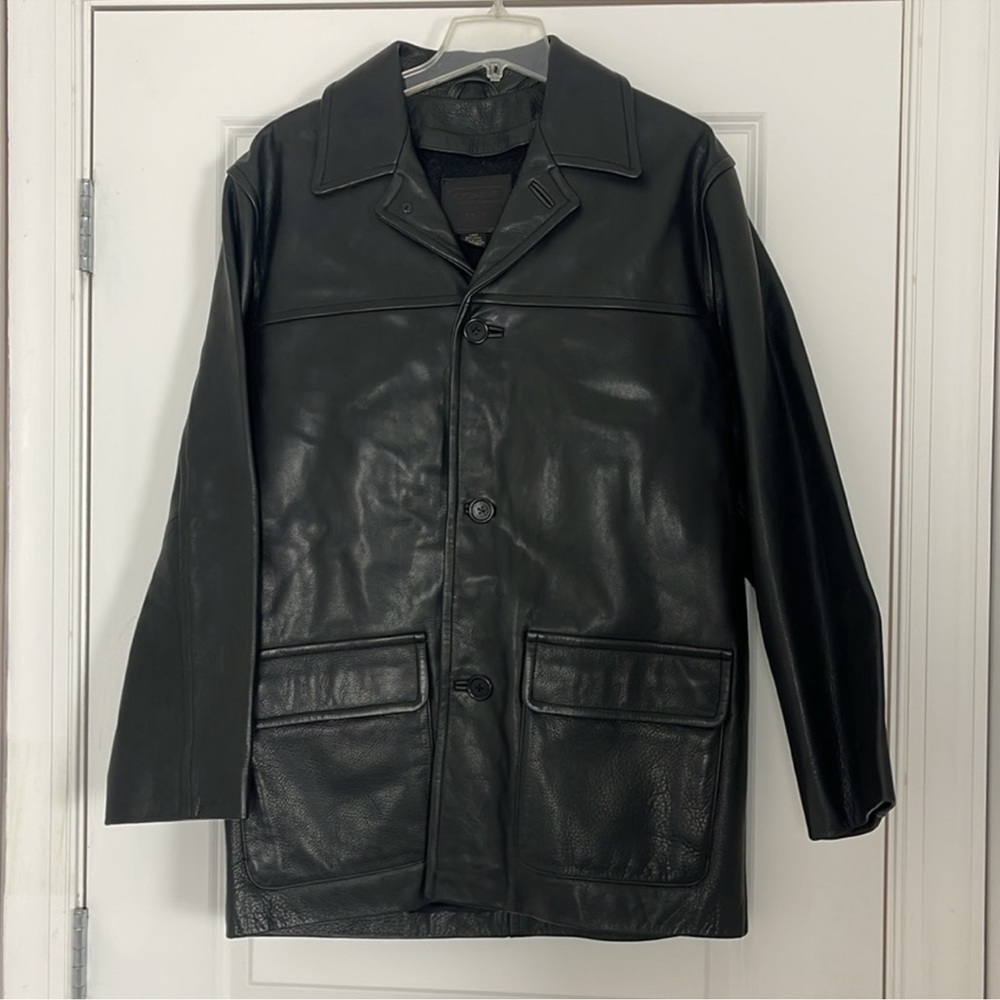 Coach 1941 Leather Jacket With Wool Liner Black Small
